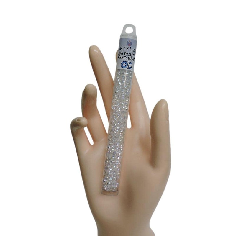 Miyuki Round Seed Bead Size 6/0 20g-tube Crystal Ab (Rainbow) - Image 2